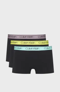 Мужские черные боксеры (3 шт) LOW RISE TRUNK Черный S Calvin Klein 000NB2569A
