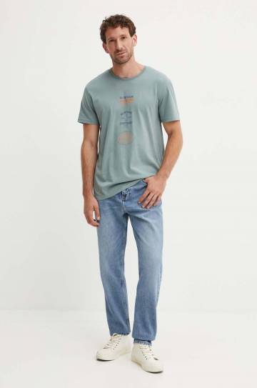 Хлопковая футболка G-Star Raw мужская цвет серый с принтом D25083-C506 Хлопковая футболка G-Star Raw мужская цвет серый с принтом D25083-C506