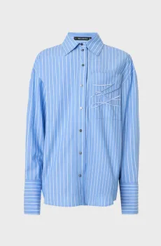 Женская голубая рубашка в полоску AUTOGRAPH STRIPED Голубой 44 Karl Lagerfeld B2W11018