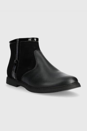 Детские кожаные ботинки Pom Dapi CITY LOCK цвет чёрный