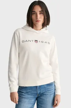 Женское белое худи REG PRINTED GRAPHIC Белый XS Gant 4200756