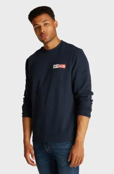 Мужской темно-синий свитшот TJM REG ENTRY GRAPHIC CREW Синий XL Tommy Jeans DM0DM20341