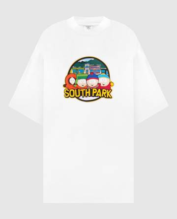 Белая футболка с принтом South Park Белая футболка с принтом South Park