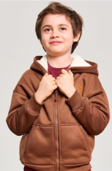 Тепліша толстовка з капюшоном - коричневий