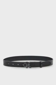 Женский черный кожаный ремень ROUND CK BUCKLE 30MM BELT INLAY Черный 70 Calvin Klein LV04F7073G