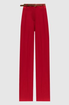 Красные брюки MSTBACIO из шерсти