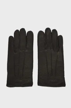 Мужские черные кожаные перчатки CASHMERE Черный L Gant 9931074