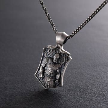 Мужской серебряный кулон "Воин" 378 Мужской серебряный кулон "Воин" 378