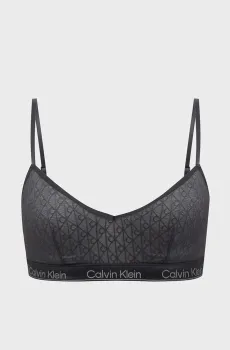 Женский черный бюстгальтер с узором UNLINED BRALETTE Черный XL Calvin Klein LV00QF8871