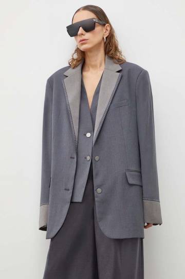 Пиджак Remain цвет серый oversize однотонная