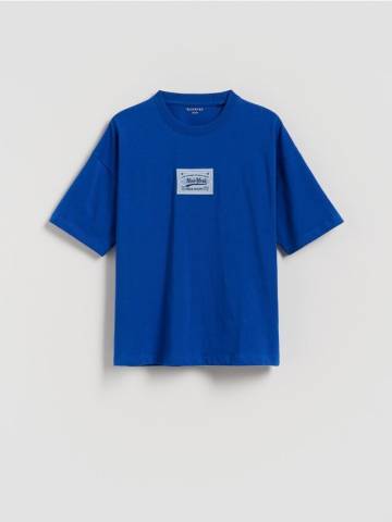 Reserved - Футболка з нашивкою - синій - 698IG-55X Reserved - Футболка з нашивкою - синій - 698IG-55X