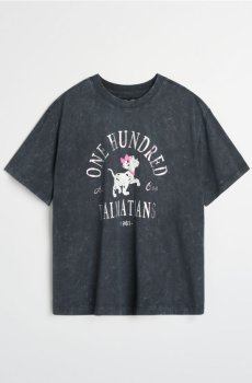 Бавовняна футболка з вареним ефектом 101 Dalmatians - темно-сірий