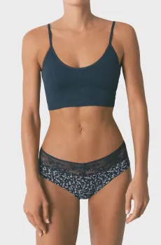 Женские темно-синие трусики с узором Синий S womensecret 873928