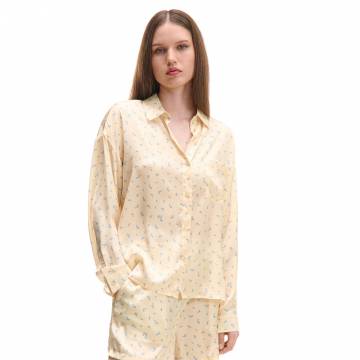 Cropp - Атласна сорочка - світло-жовтий Cropp - Атласна сорочка - світло-жовтий