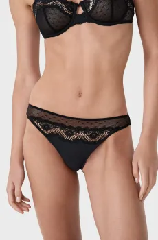 Женские черные трусики-танга ATTITUDE Черный S Etam 6555624