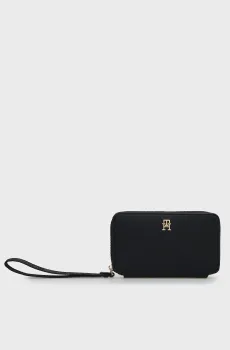 Женский черный кошелек LOGOTAPE COMPACT Черный ONESIZE Tommy Hilfiger AW0AW18699