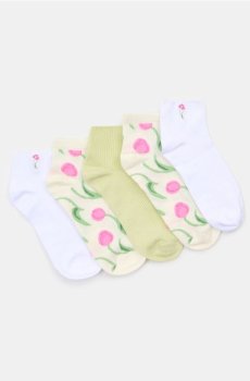 Бавовняні шкарпетки з квітковим візерунком 5 pack - різнобарвний
