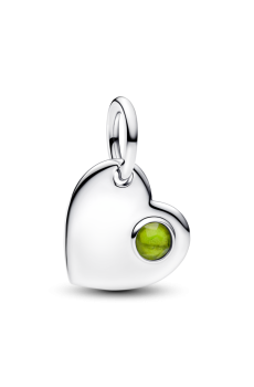 Намистина "Серце з салатовим каменем"