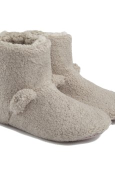 Женские домашние тапочки-сапожки Twins Teddy молочные, размер 38-39, (25 см)