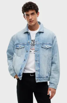 Мужская голубая джинсовая куртка TH x Cadillac Formula 1® austin jacket Голубой XL Tommy Hilfiger MN0MN00115