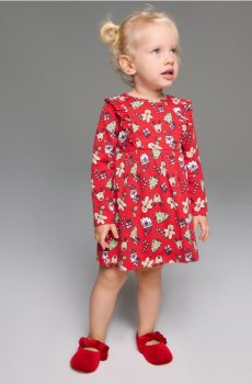 Сукня з довгим рукавом - червоний