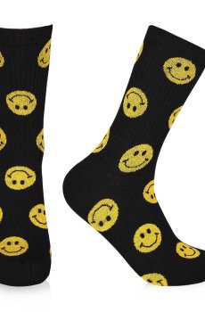 Носки мужские AmiGO высокие, спорт смайл, черные, размер 25