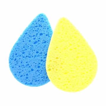 Набор спонжей для умывания Cosmo Shop Капля, 7*10 см, сине-жёлтый, 2 шт (CS092BY)