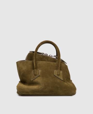 Замшевая сумка La Passeggiata цвета хаки