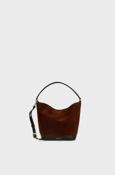 Женская коричневая замшевая сумка TANGOSO Коричневый ONESIZE Sandro SFASA01521_Mahogany