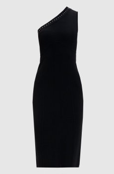 Черное платье на одно плечо