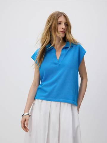 Reserved - LADIES` BLOUSE - синій - ZR186-55X Reserved - LADIES` BLOUSE - синій - ZR186-55X