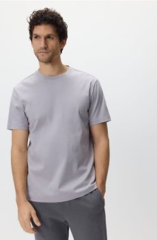 Reserved - Футболка regular fit з мерсеризованої бавовни - середньо-сірий - 969HL-85X