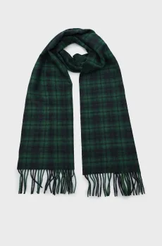 Мужской зеленый шерстяной шарф в клетку CHECK WOVEN SCARF Зеленый ONESIZE Gant 9920212