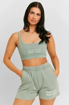 Женский зеленый топ Зеленый M Tally Weijl SSLCOSALETE2