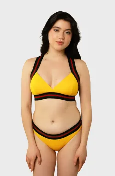 Женские желтые трусики от купальника Желтый M brabrabra SO246811