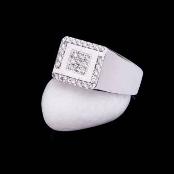 Серебряная печатка с фианитами 11922 Серебряная печатка с фианитами 11922