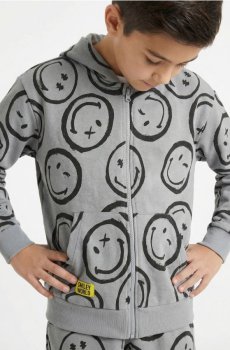 Худі на блискавці Smiley World - сірий