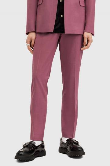 Брюки с шерстью AllSaints AURA цвет розовый прямые M002QA Брюки с шерстью AllSaints AURA цвет розовый прямые M002QA