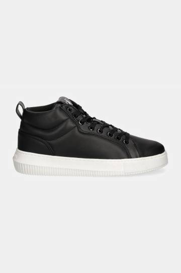 Кожаные кроссовки Calvin Klein Jeans CHUNKY CUPSOLE CLEAN HIGH цвет чёрный YM0YM01120 Кожаные кроссовки Calvin Klein Jeans CHUNKY CUPSOLE CLEAN HIGH цвет чёрный YM0YM01120