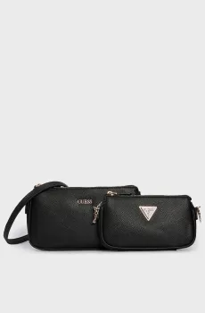 Женская черная сумка NOELLE DBL POUCH CROSSBODY Черный ONESIZE Guess HWZG7879710