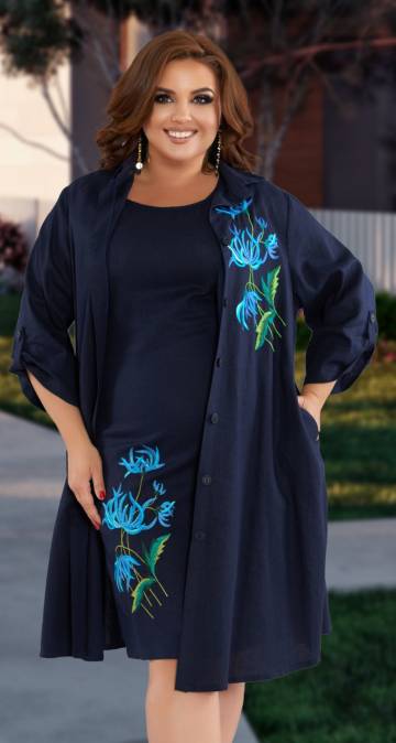 Костюми жіночі Lemanta Кардиган та сукня великого розміру 52 (428741)