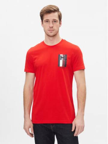 Tommy Hilfiger Футболка H Emblem Tee MW0MW33687 Червоний Slim Fit Tommy Hilfiger Футболка H Emblem Tee MW0MW33687 Червоний Slim Fit
