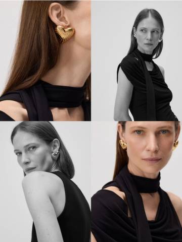 Reserved - Позолочені сережки-сердечка - золотий - 303GX-GLD Reserved - Позолочені сережки-сердечка - золотий - 303GX-GLD