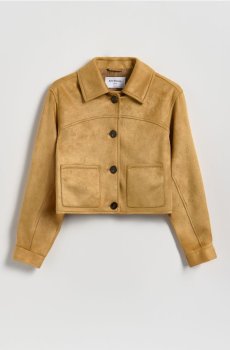Reserved - Коротка куртка зі штучної замші - бурштиновий - 430HR-18X
