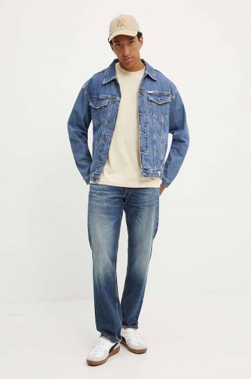 Хлопковая футболка Guess Jeans цвет бежевый однотонная M4YI46 K8FQ4