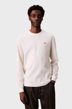Мужской белый лонгслив WAFFLE BADGE Белый S Calvin Klein Jeans LV040EM217