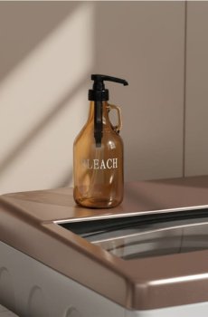 Скляна пляшка з дозатором для відбілювача - нюдовий