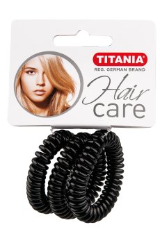 Набор резинок для волос Titania Аnti Ziep черные, 4 см, 3 шт (7917)