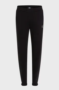 Женские черные спортивные брюки IKONIK 2.0 GLITTER Черный S Karl Lagerfeld 240W1050