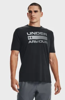 Мужская черная футболка UA TEAM ISSUE WORDMARK SS Черный S Under Armour 1329582-001